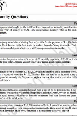 CA (AFC-3) QM Annuity Questions by Dawood Shahid (PDF)