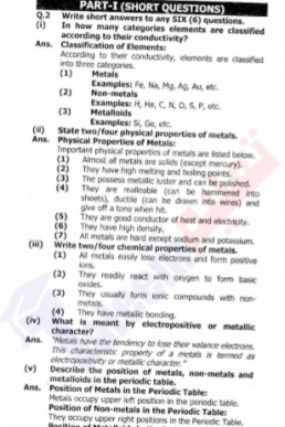 9th Chemistry Chapter-8 (Chemical Reactivity) PDF Notes