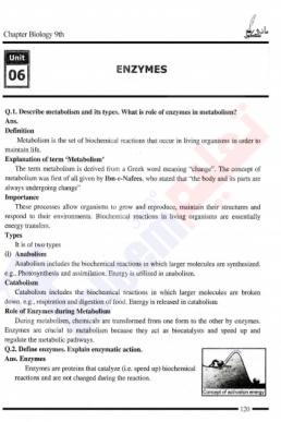 9th Biology Chapter-6 (Enzymes) PDF Notes