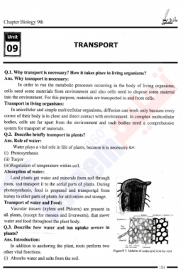 9th Biology Chapter-9 (Transport) PDF Notes
