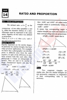 9th Mathematics Chapter-14 (Ratio and Proportion) PDF Notes