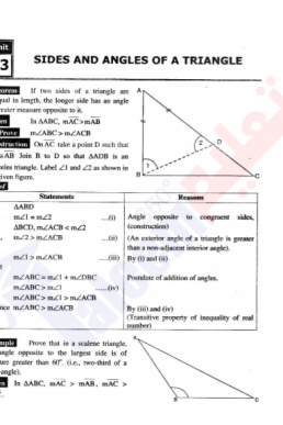 9th Mathematics Chapter-13 (Sides and Angles of a Triangle) PDF Notes