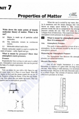 9th Physics Chapter 7 "Properties of Matter" PDF Notes