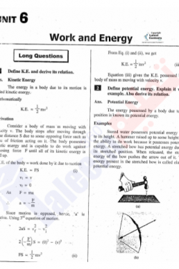 9th Physics Chapter 6 "Work and Energy" PDF Notes