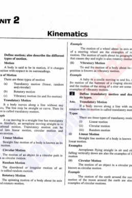 9th Physics Chapter 2 "Kinematics" PDF Notes