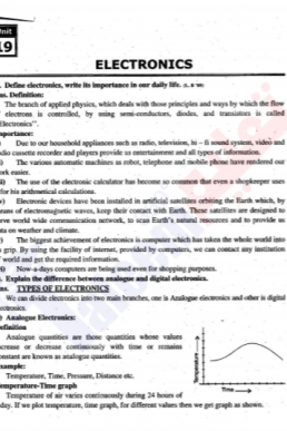 10th Physics Chapter 19 "Electronics" PDF Notes