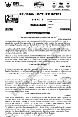 2nd year english essays pdf