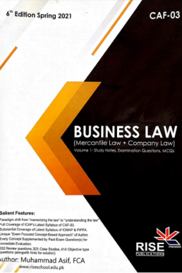 CAF-3 RISE Business Law Book by Sir Asif | New Edition