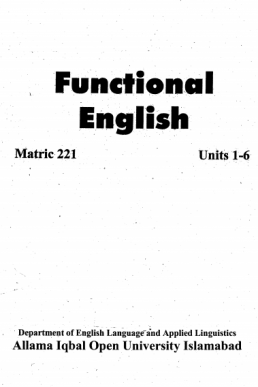 Couse Code # 0221 - COMPULSORY ENGLISH-II | AIOU Matric Book PDF