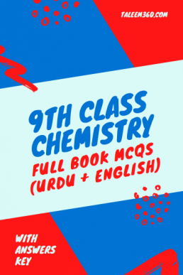 9th Class Chemsitry Full Book MCQs with Answers PDF