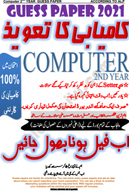 2nd Year (ICS) Computer Science Guess Paper 2021 (ALP Punjab)