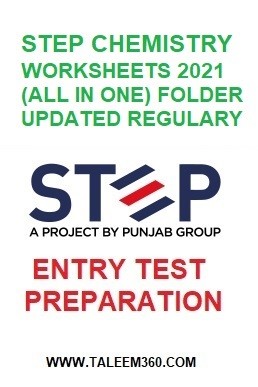 STEP Chemistry All Work Sheets 2021 for MDCAT/ECAT