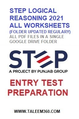 STEP MDCAT Logical Reasoning All Work Sheets 2021