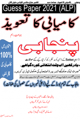 10th Class Punjabi Guess Paper ALP 2021 (Punjab)