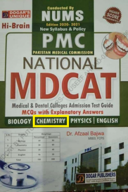PMC NUMS NMDCAT Guide by Dogar's Unique (Chemistry Portion)