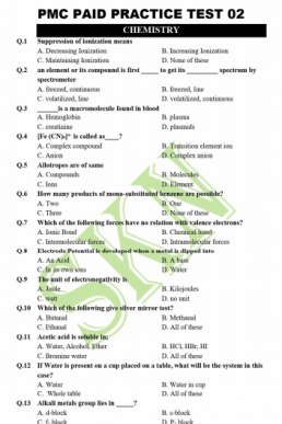 PMC NMDCAT 2021 Paid Practice Test 2 from Bundle 1