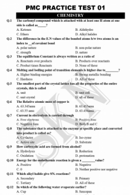 PMC Paid Practice Test 1 from Bundle 1 (NMDCAT 2O21)
