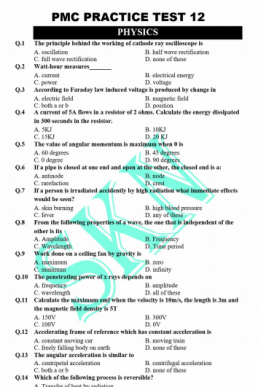 PMC Paid Practice Test 5 from Bundle 2 (Test No. 12 by SKN)