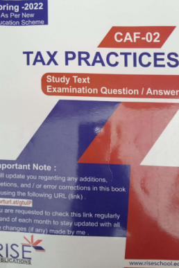 RISE CAF 2 Tax Practices Book PDF (Spring 2022) by Adnan Rauf
