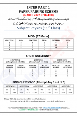 1st Year Physics Updated Pairing Scheme 2022 PDF