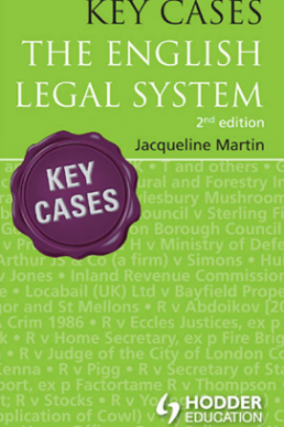 Hodder English Legal System Key Cases by Jacqueline Martin