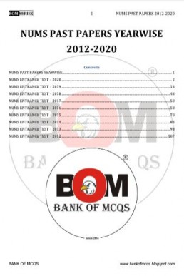 NUMS Past Papers 2012 to 2020 | Entry Test
