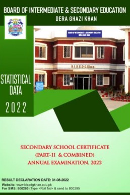 Matric (10th) BISE DG Khan Result Gazette 2022