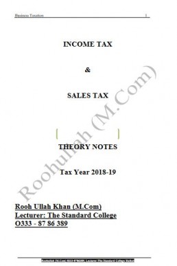 B.Com Part 2 Business Taxation Notes for All Universities