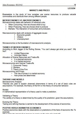 B.Com Part 1 Economics Notes for Punjab University