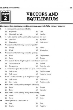 1st Year Physics Chapter 2 MCQs PDF