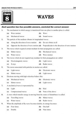 1st Year Physics Chapter 8 Waves MCQs PDF