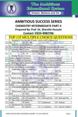 12th Class Chemistry Ambitious Success Series PDF