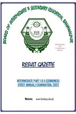 BISE Bahawalpur 12th Class Result Gazette 2023 PDF
