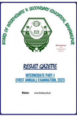 BISE Bahawalpur Board 11th Class Result Gazette 2023 PDF