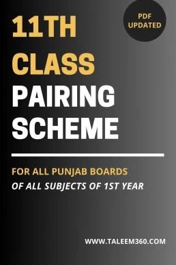 11th Class Pairing Scheme 2024 of All Subjects in PDF
