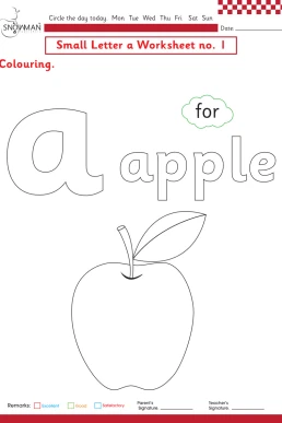 English Small Letters Worksheet PDF