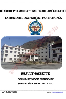 9th Class BISE Swat Result 2024 Gazette PDF