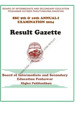 BISE Peshawar 9th Class Result Gazette 2024 PDF