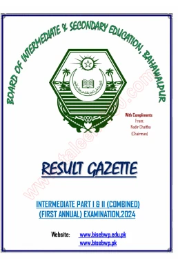 BISE Bahawalpur Board 12th Class Result Gazette 2024 PDF