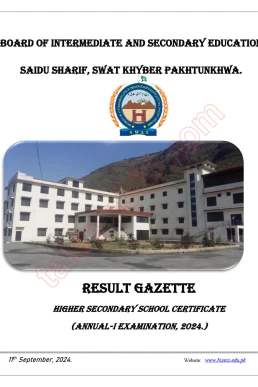 12th Class BISE Swat Result 2024 Gazette PDF