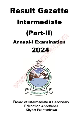 BISE Abbottabad Board 12th Class Result 2024 Gazette PDF