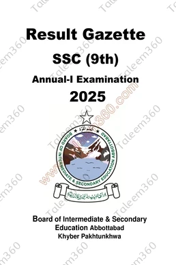 BISE Abbottabad 9th Class Result Gazette 2025 PDF