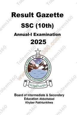 BISE Abbottabad Board 10th Class Result 2025 Gazette PDF