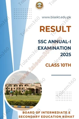 BISE Kohat Board 10th Class Result 2025 Gazette PDF