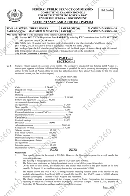 CSS Accounting and Auditing Paper 2022 PDF