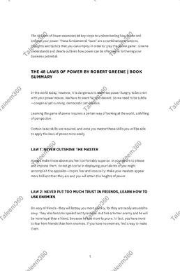 48 Laws of Power Summary PDF