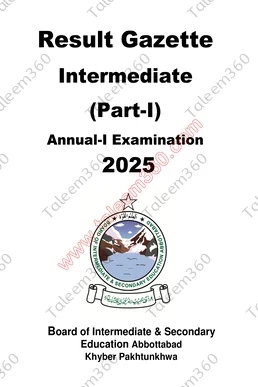 BISE Abbottabad Board 11th Class Result Gazette 2025 PDF