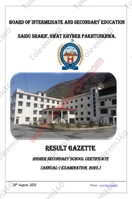 BISE SWAT Board 11th Class Result 2025 Gazette PDF