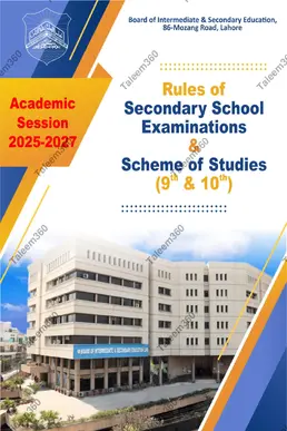SSC 9th & 10th Class Scheme of Studies 2025-27 PDF
