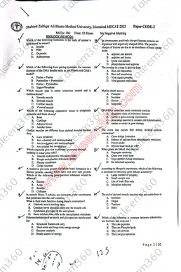 SZABMU MDCAT 2025 Paper PDF with Answer Key